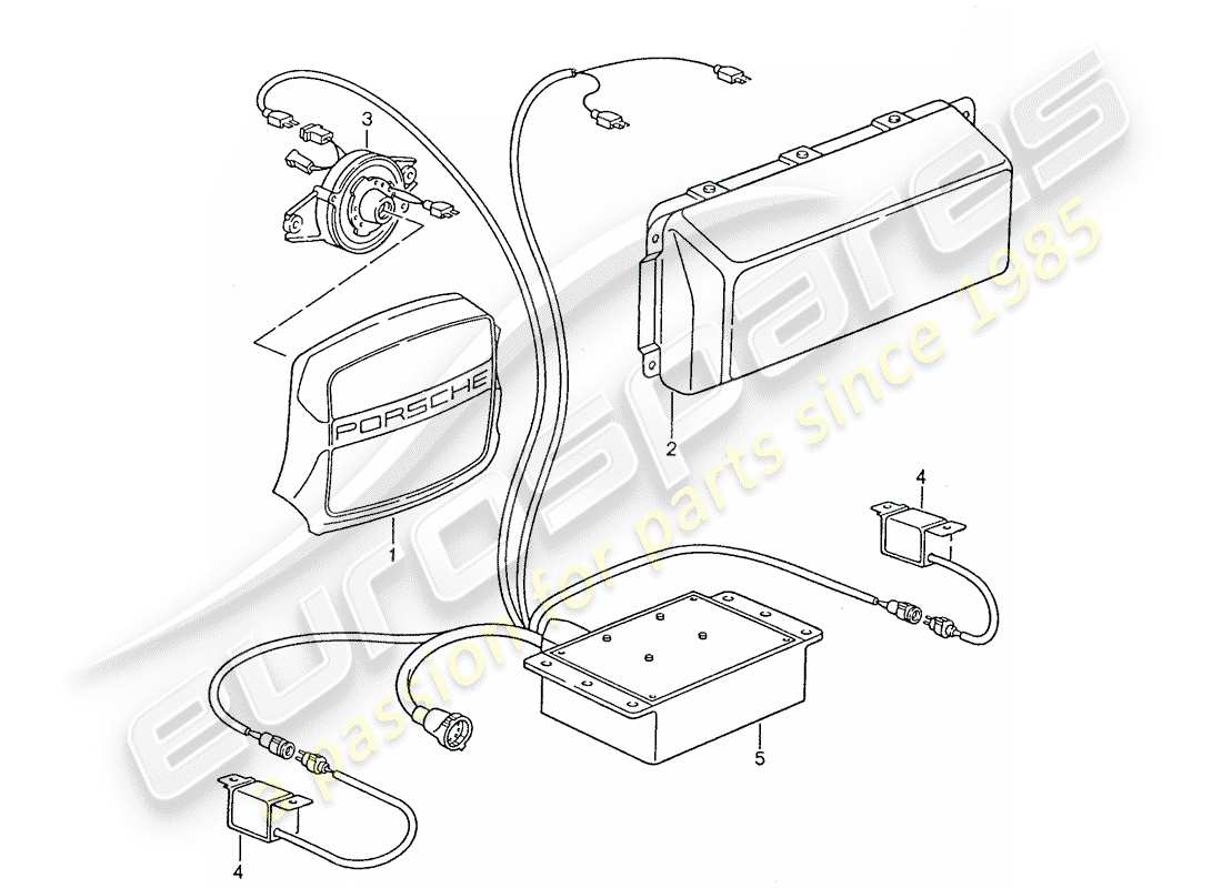 porsche 1988 (928) airbag - switch unit - d - mj 1990>> part diagram