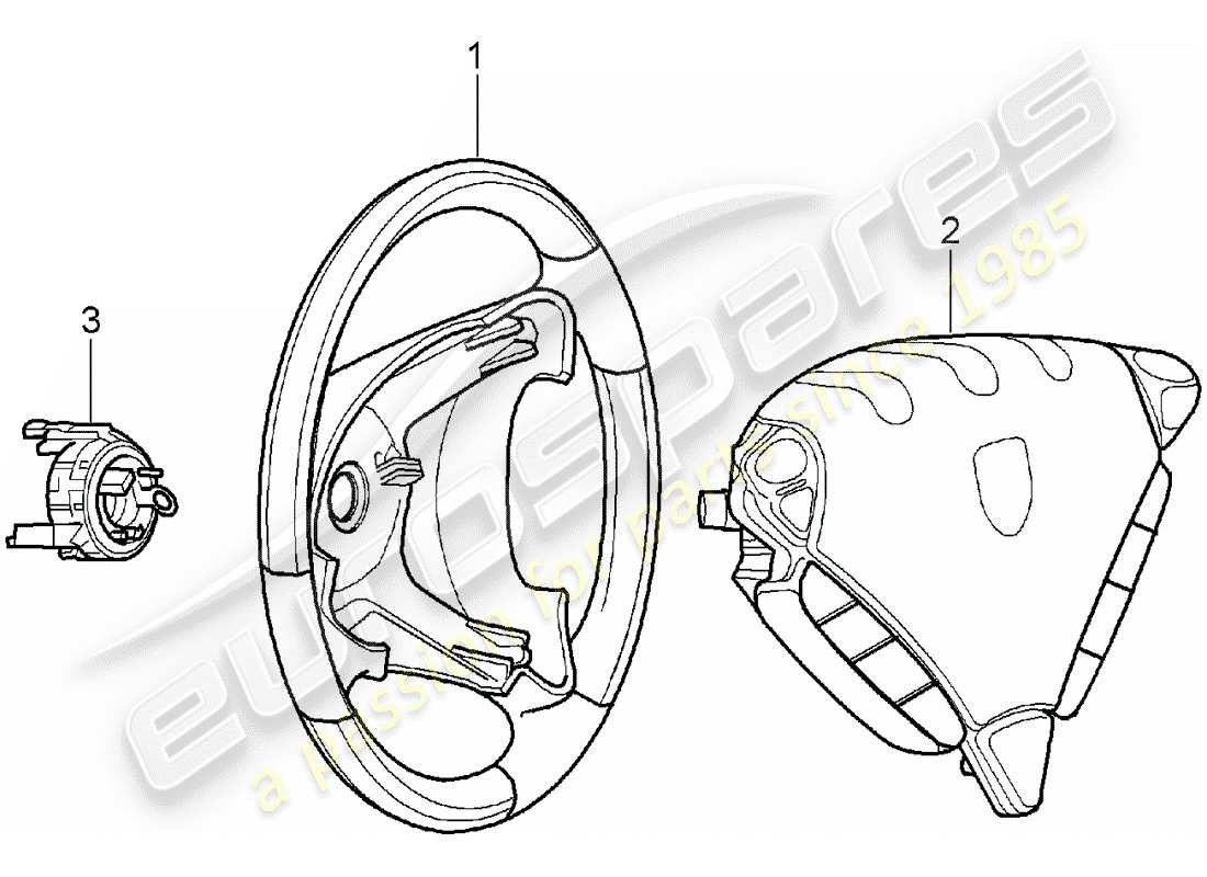 porsche 2010 (tequipment cayenne) steering wheel part diagram