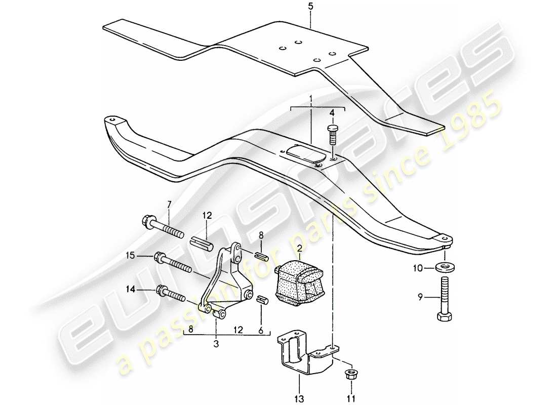 porsche 1992 (968) tiptronic - transmission suspension parts diagram