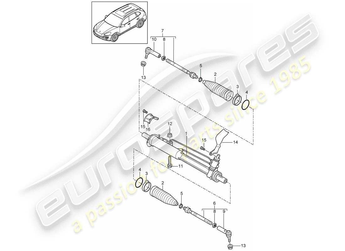 porsche 2018 (cayenne e2 92a) power steering part diagram