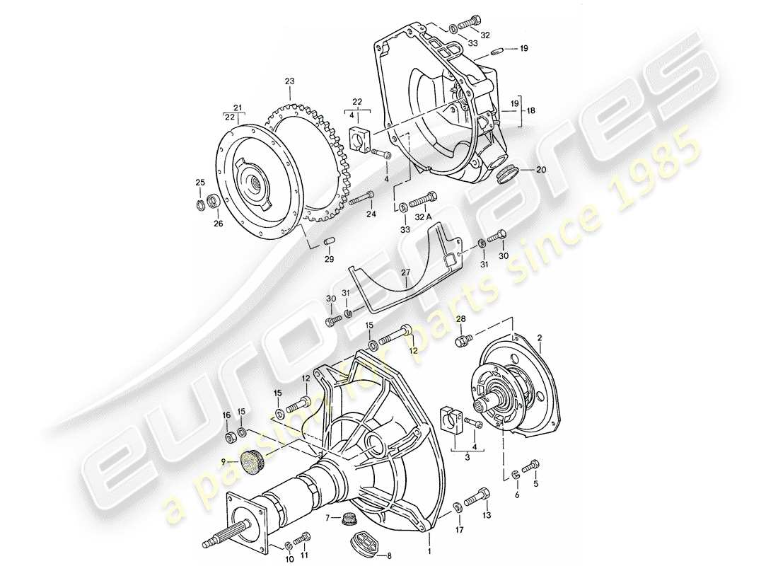 porsche 1991 (944) central tube - for - automatic transmission - d >> - mj 1989 part diagram