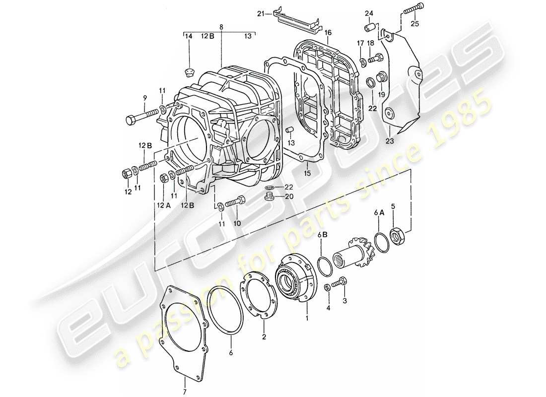 porsche 1988 (928) automatic transmission - differential 1 part diagram