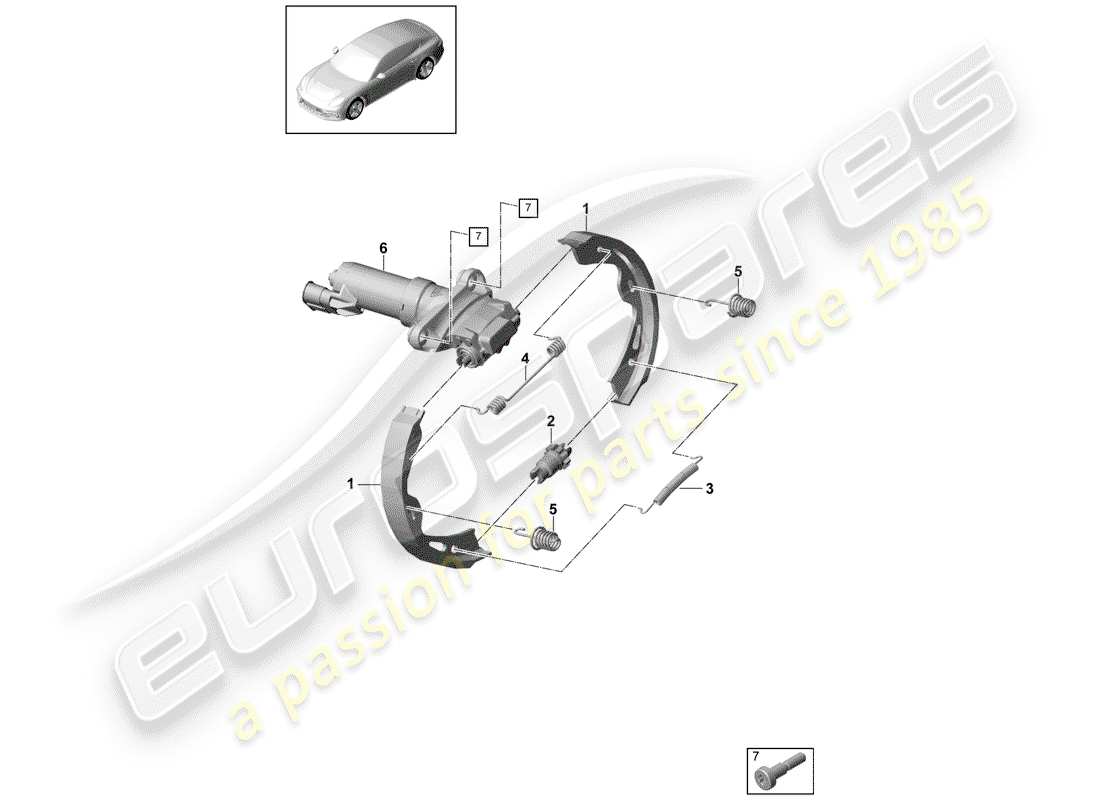 porsche 2017 (panamera 971-1) parking brake part diagram