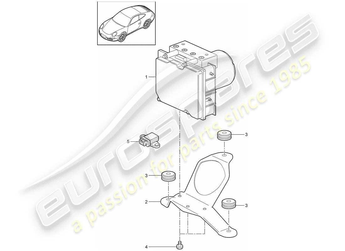 porsche 2012 (997-2) hydraulic unit part diagram