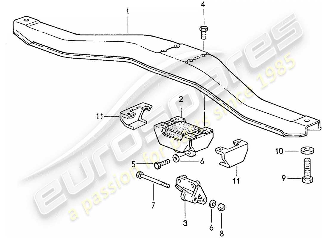 porsche 1991 (944) transmission suspension - for - manual gearbox part diagram