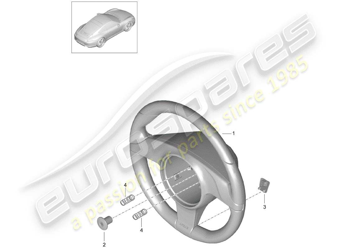 porsche 2013 (991-1) steering wheels part diagram