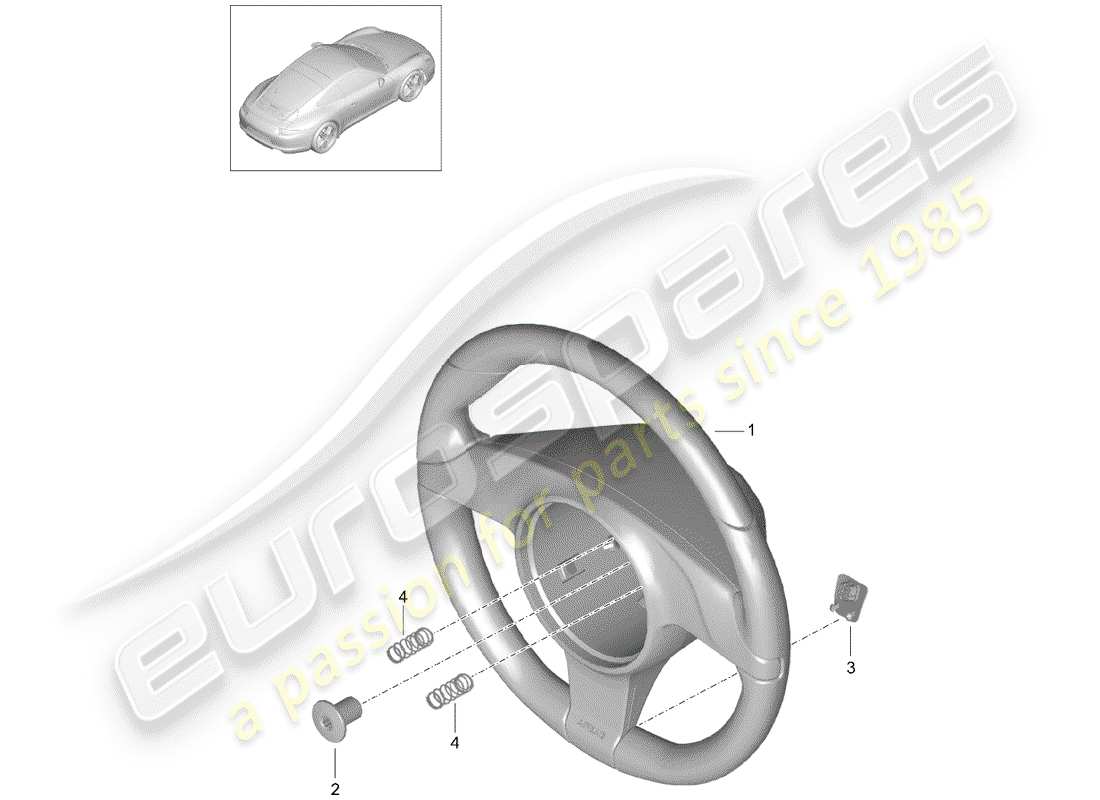 porsche 991 (2013) steering wheels part diagram