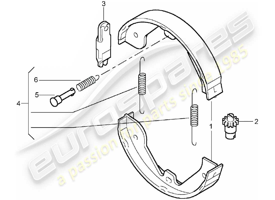 porsche 2005 (cayenne e1 9pa) foot-activated park brk lever part diagram