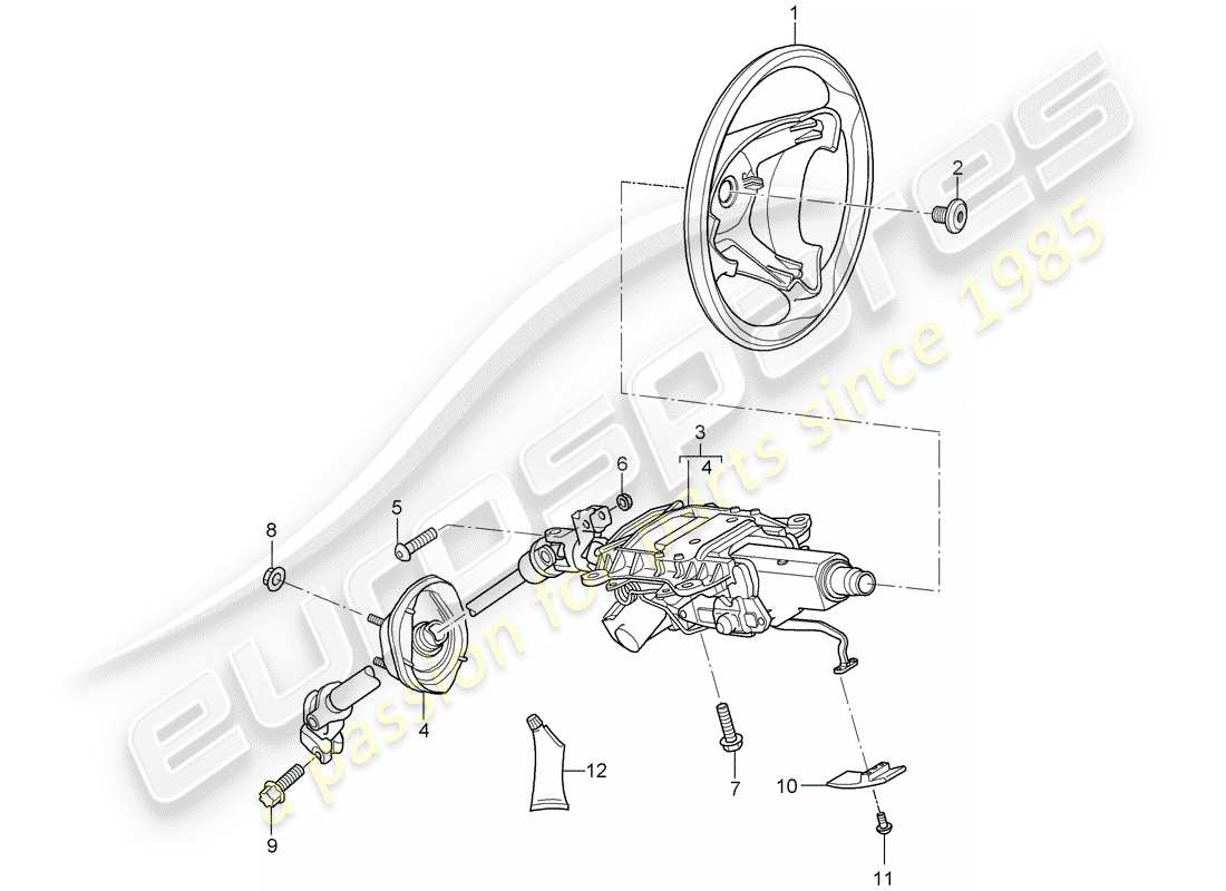 porsche 2007 (cayenne e1 9pa) steering wheels part diagram