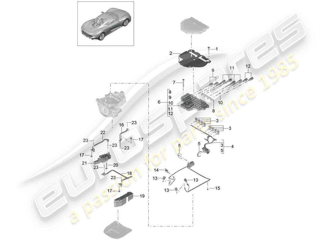 porsche 2015 (918 spyder) - pdk - part diagram