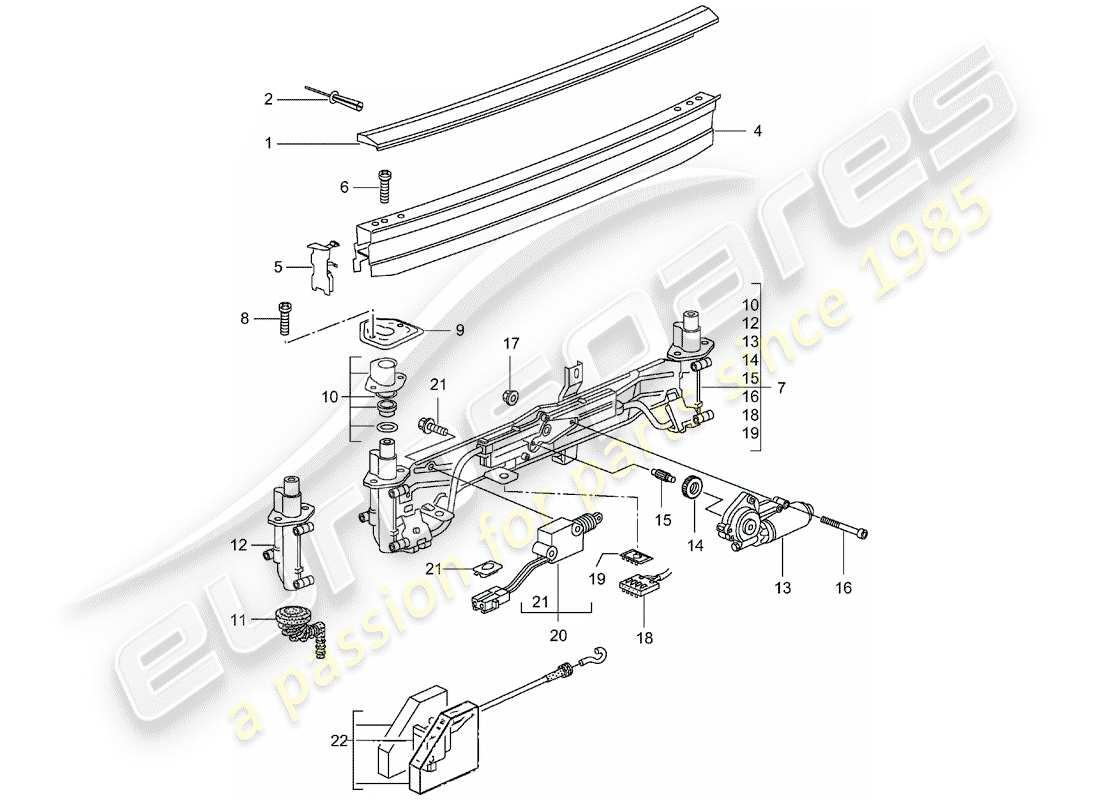 porsche 1997 (986 boxster) rear spoiler part diagram
