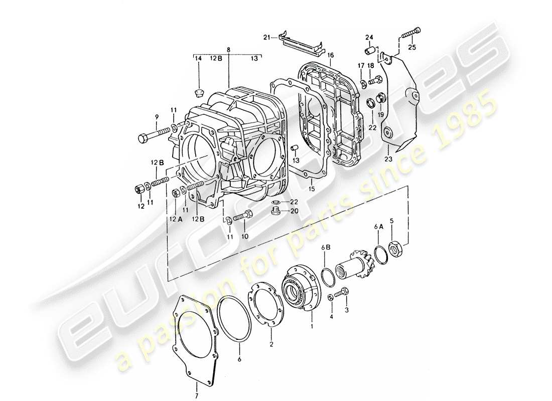 porsche 928 (1995) automatic transmission - differential part diagram