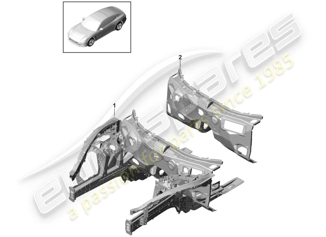 porsche 2020 (panamera 971-1) front end part diagram