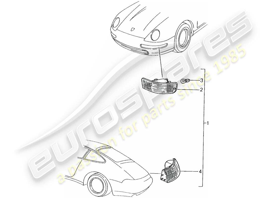 porsche tequipment catalogue (1997) turn signal part diagram