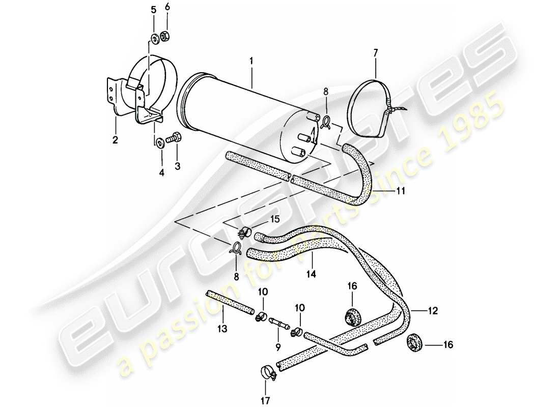 porsche 1984 (911) evaporative emission canister part diagram
