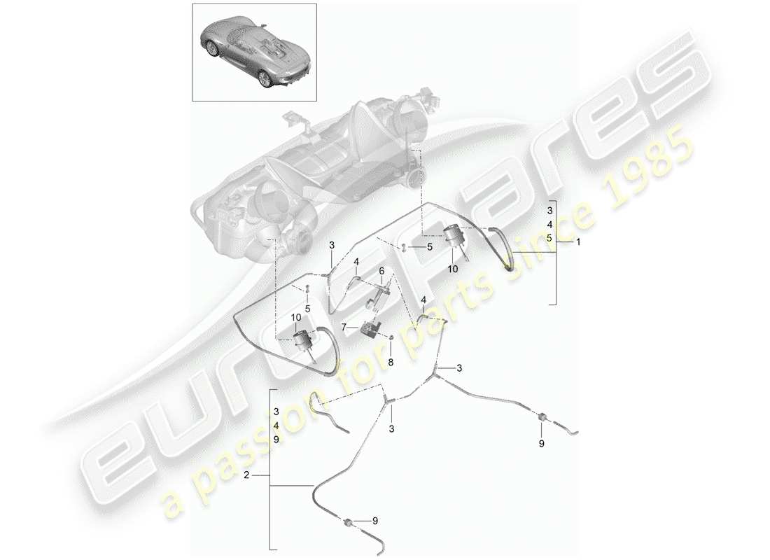 porsche 2015 (918 spyder) exhaust system part diagram