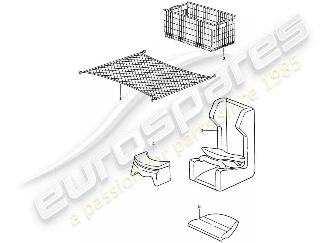 porsche 1986 (944) accessories part diagram