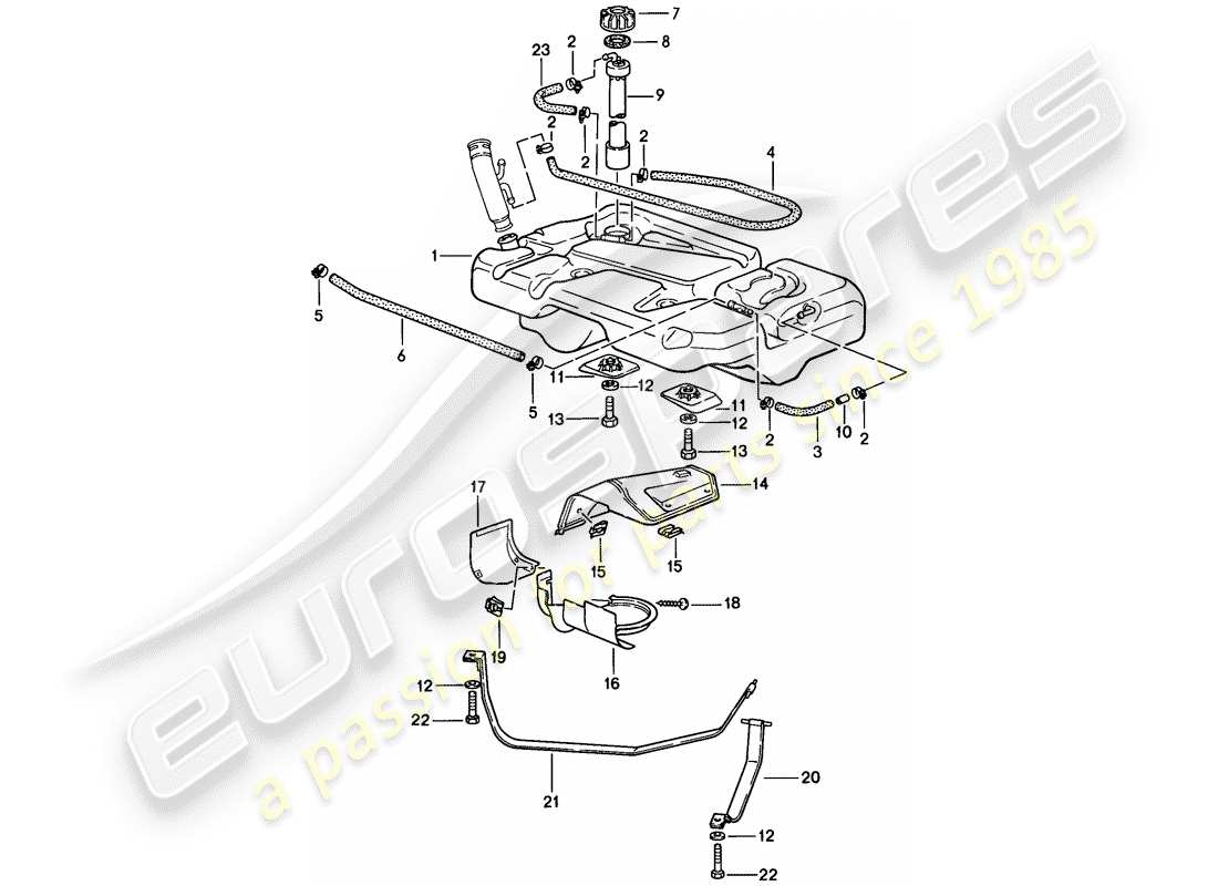 porsche 1986 (944) fuel tank part diagram