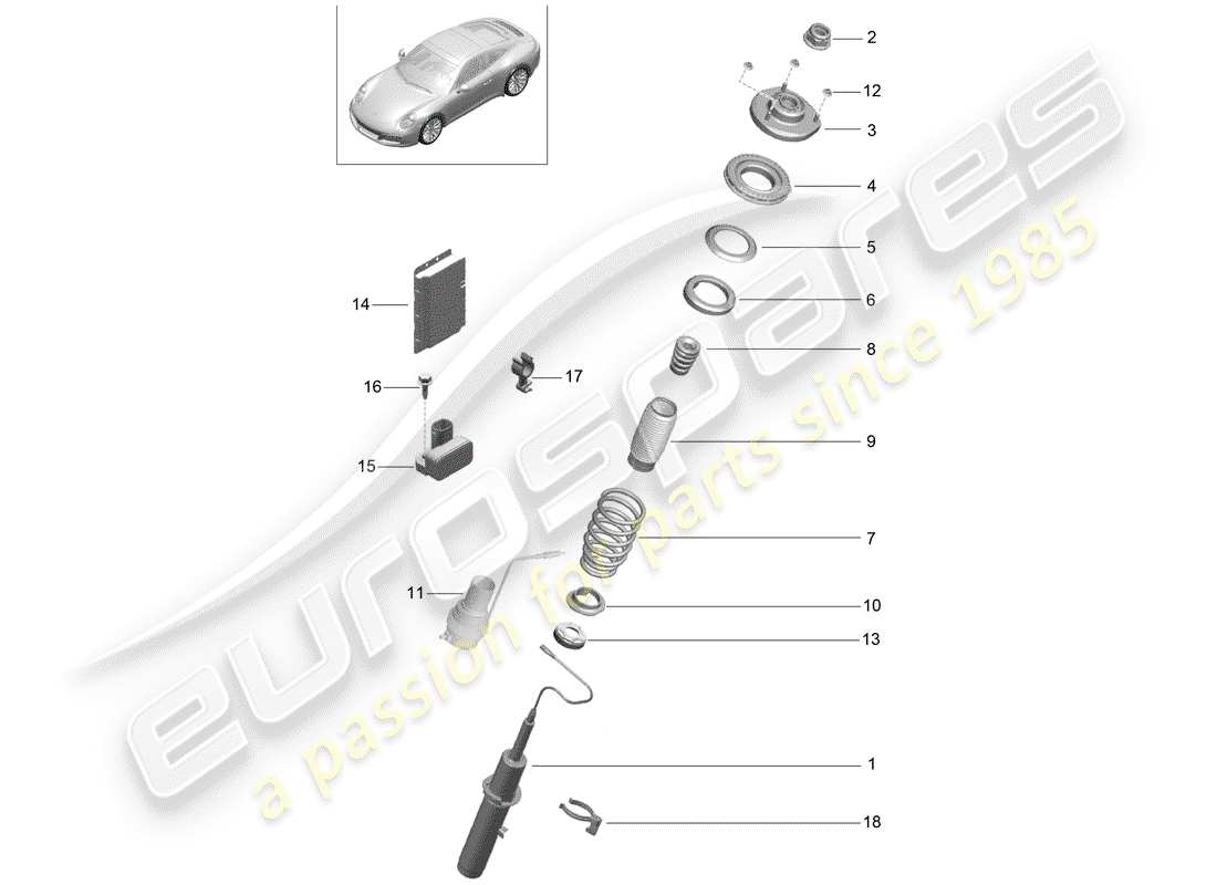 porsche 991 gen. 2 (2019) suspension parts diagram