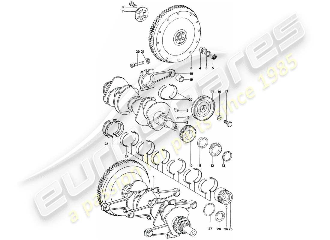 porsche 1976 (914) crankshaft part diagram