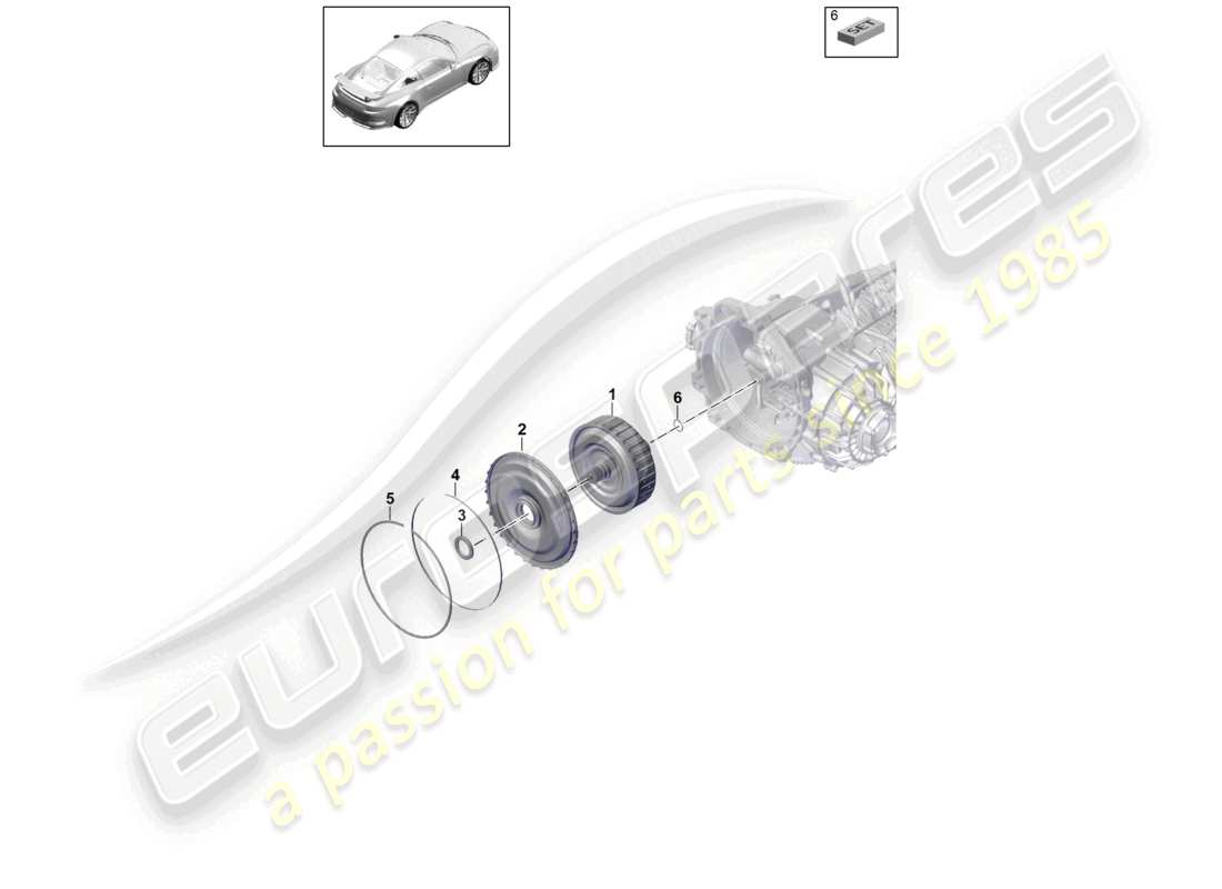 porsche 2015 (991-1 r/gt3/rs) - pdk - gearbox clutch for dual clutch gearbox part diagram