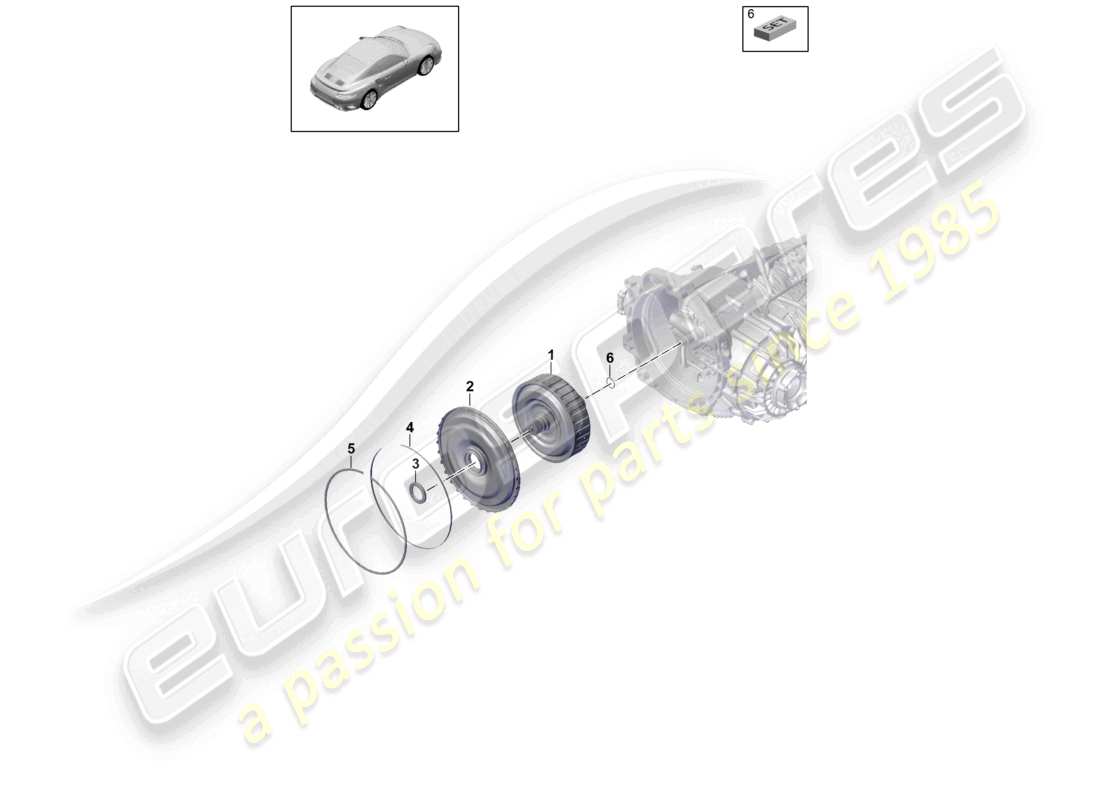 porsche 2020 (991-2 turbo) - pdk - gearbox clutch for dual clutch gearbox part diagram