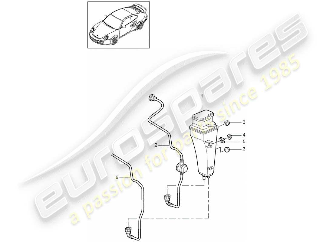 porsche 2013 (997-2 turbo / gt2 rs) evaporative emission canister part diagram