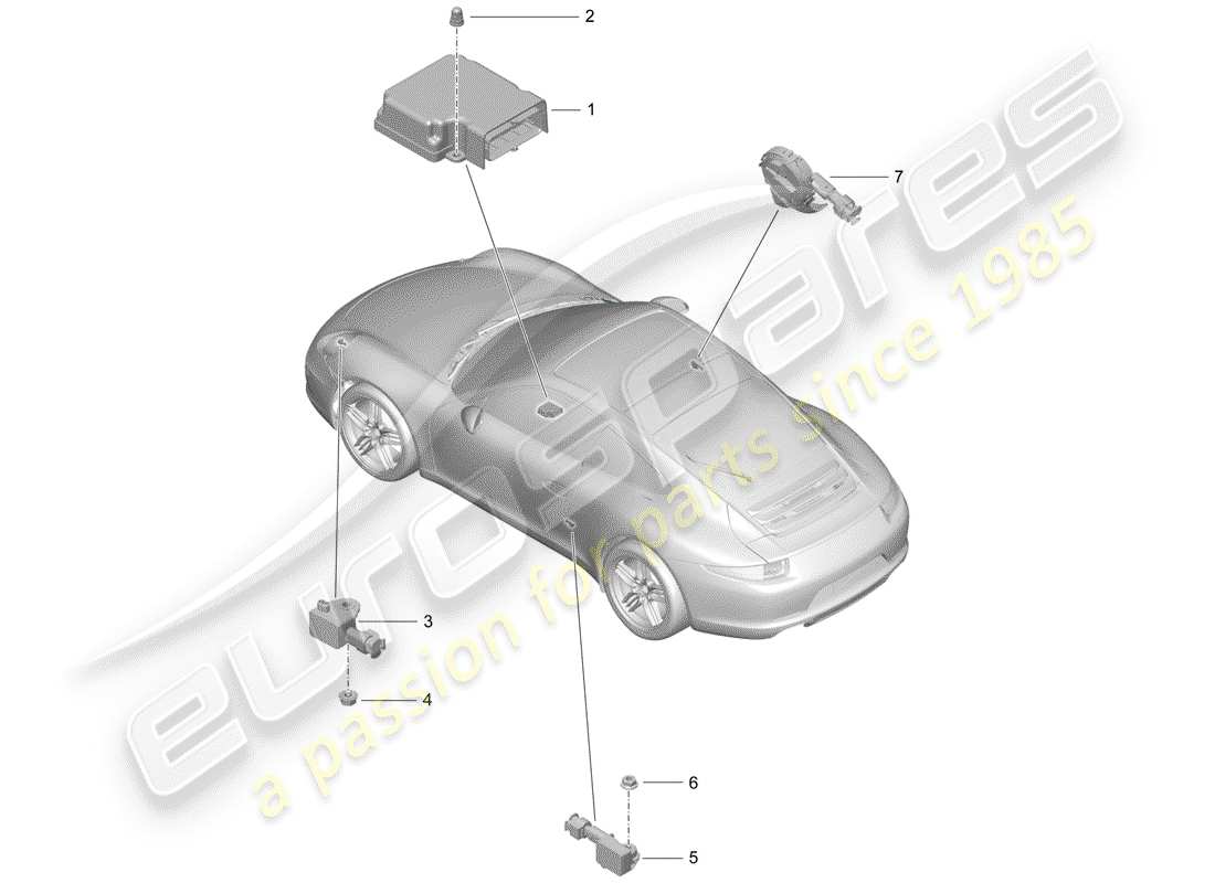 porsche 2015 (991-1) electronic control module part diagram