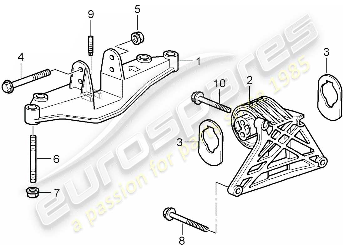 porsche 2007 (987 cayman) engine suspension part diagram