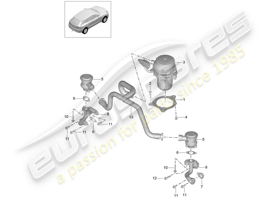 porsche 2017 (macan) secondary air pump part diagram