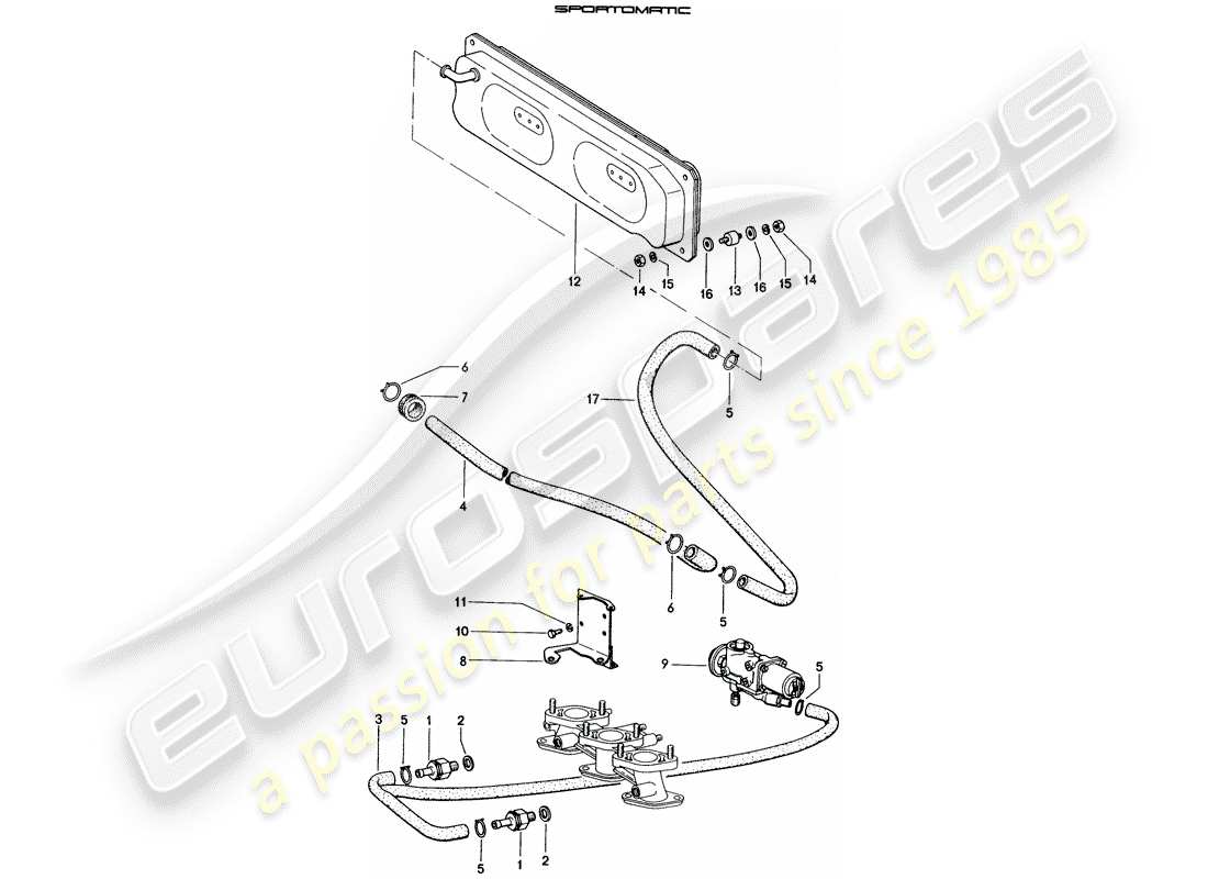 porsche 1970 (914) vacuum system - for - clutch release - d >> - mj 1971 part diagram