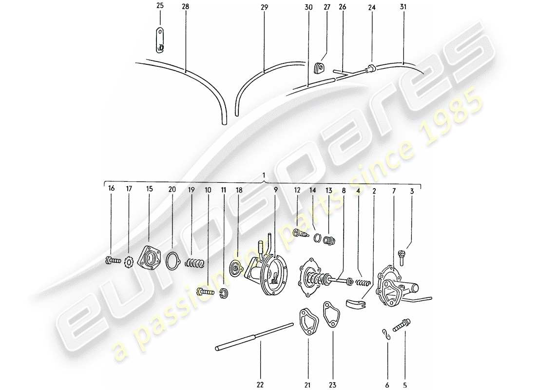 porsche 914 (1973) fuel pump part diagram