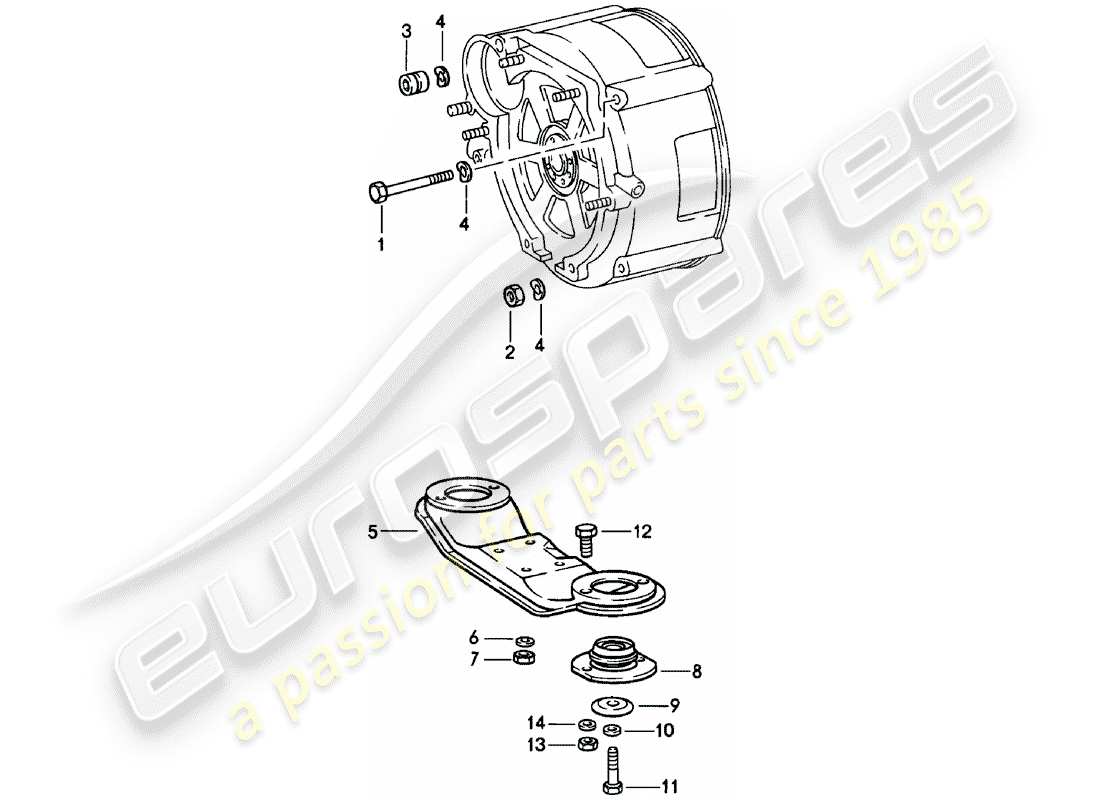 porsche 1980 (911) transmission suspension - spm part diagram