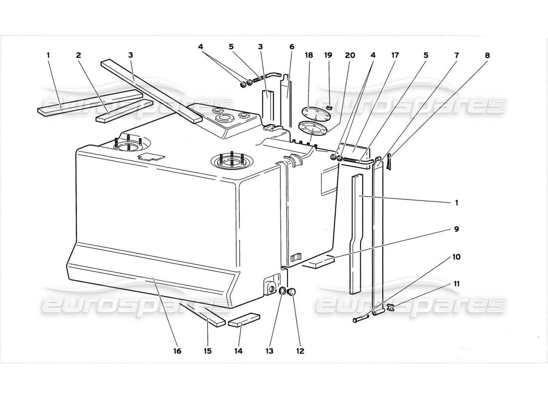 lamborghini diablo gt (1999) fuel system parts diagram