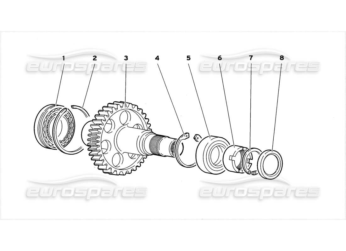 lamborghini diablo gt (1999) gear transmission end part diagram