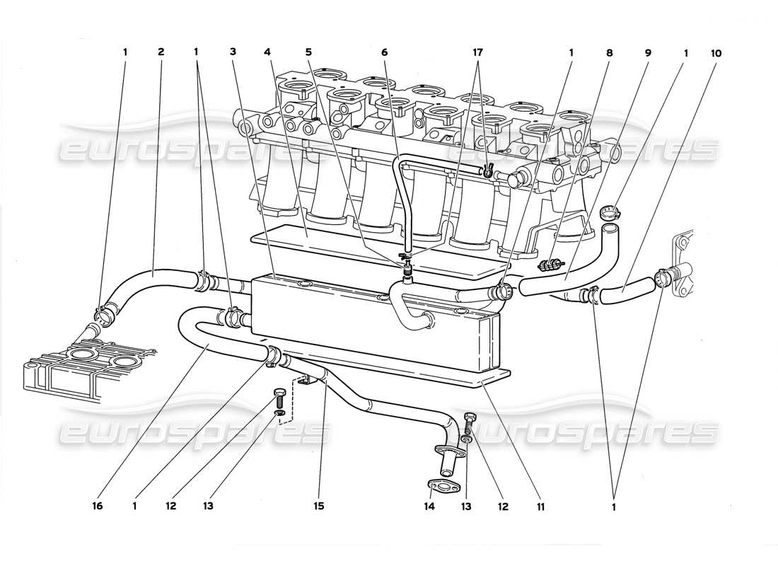 lamborghini diablo gt (1999) engine oil breathing system parts diagram