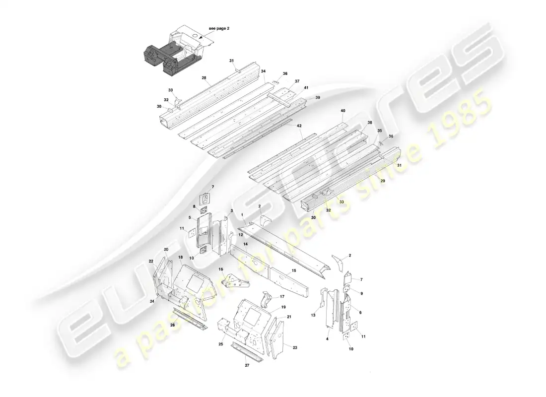 aston martin vanquish (2005) underbody 1 parts diagram