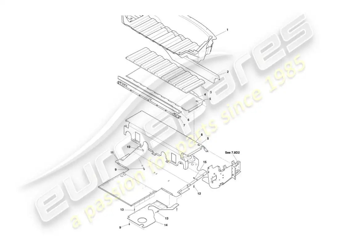 aston martin vanquish (2004) heat deflectors & shields parts diagram
