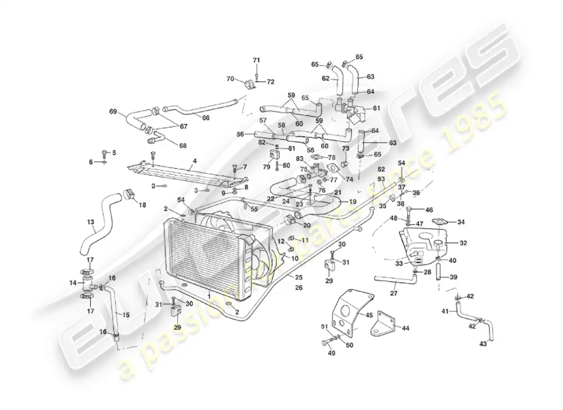 aston martin v8 virage (1999) water cooling system, volante, approx vin 60193 on parts diagram