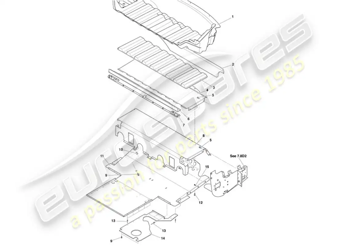 aston martin vanquish (2001) heat deflector & shields parts diagram