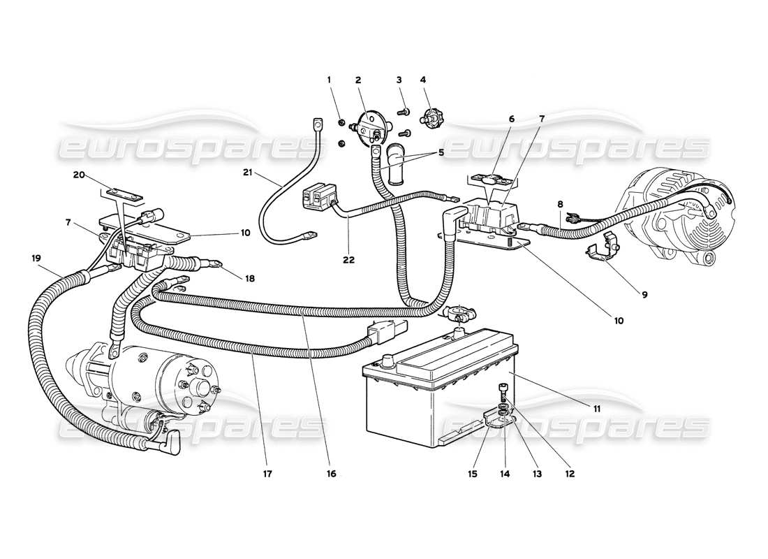 lamborghini diablo 6.0 (2001) electrical system parts diagram