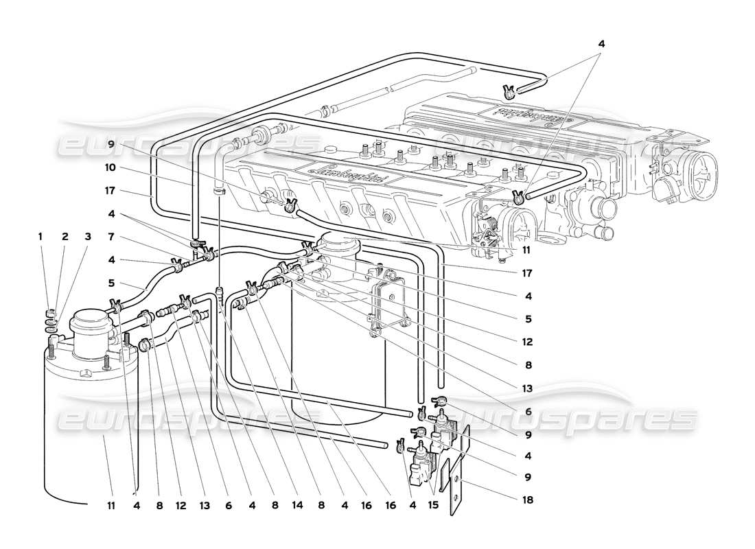 lamborghini diablo sv (1999) fuel system part diagram