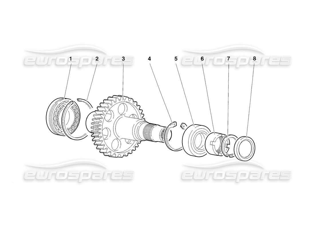 lamborghini diablo sv (1998) gear transmission end part diagram