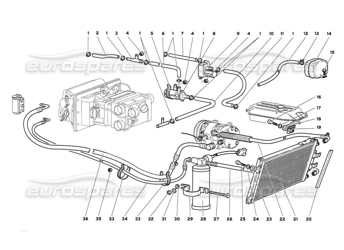 lamborghini diablo 6.0 (2001) climate control parts diagram