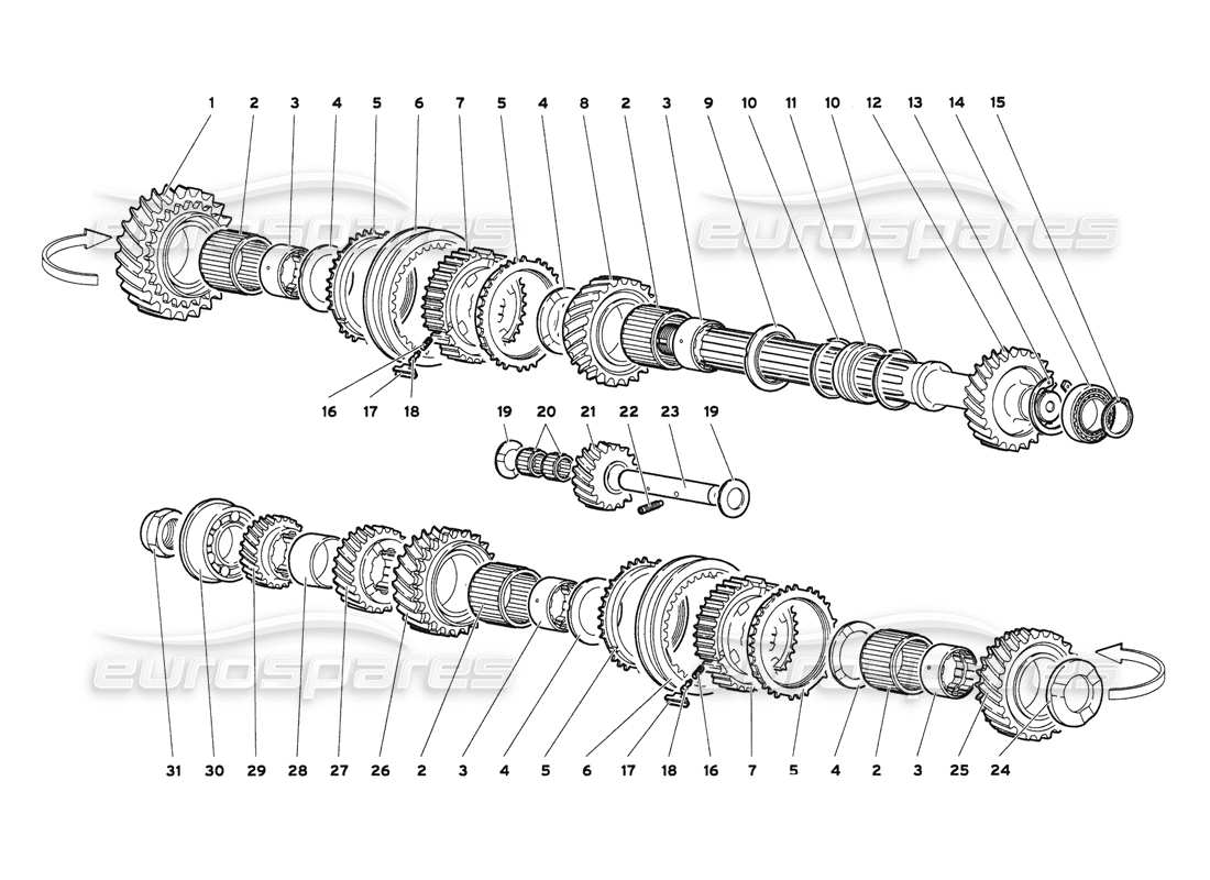 lamborghini diablo 6.0 (2001) driven shaft parts diagram