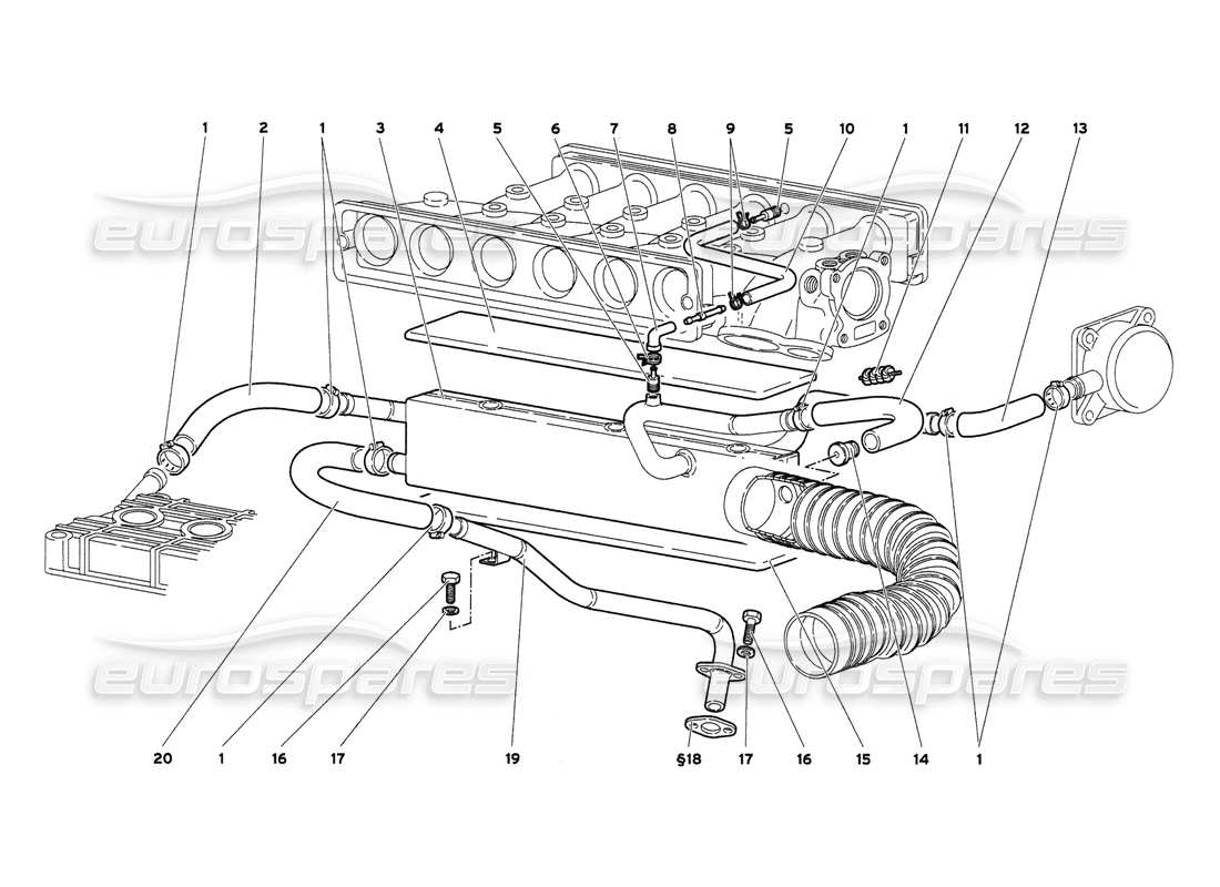 lamborghini diablo 6.0 (2001) engine oil breathing system part diagram