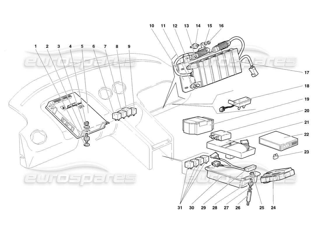 lamborghini diablo sv (1998) electrical system part diagram