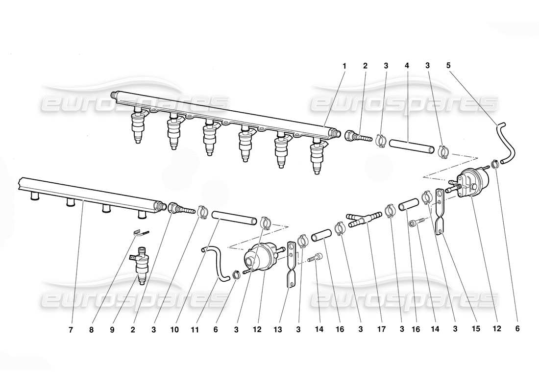 lamborghini diablo (1991) fuel system parts diagram