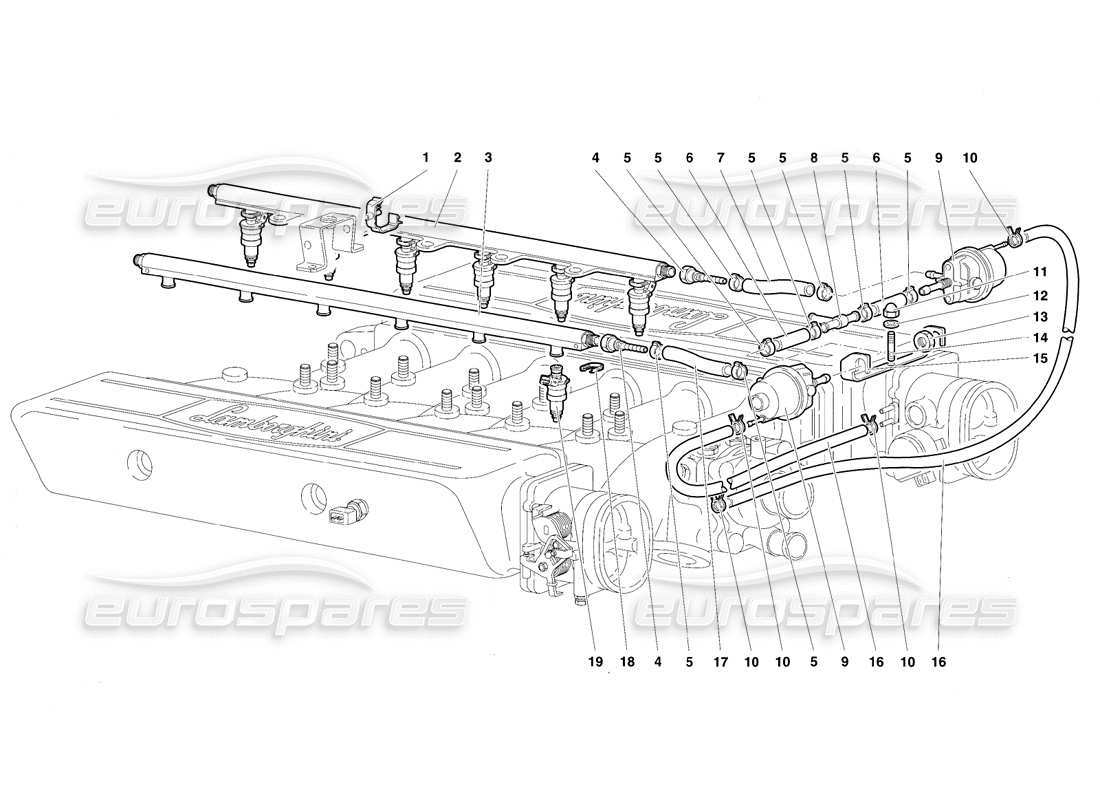 lamborghini diablo sv (1997) fuel system parts diagram