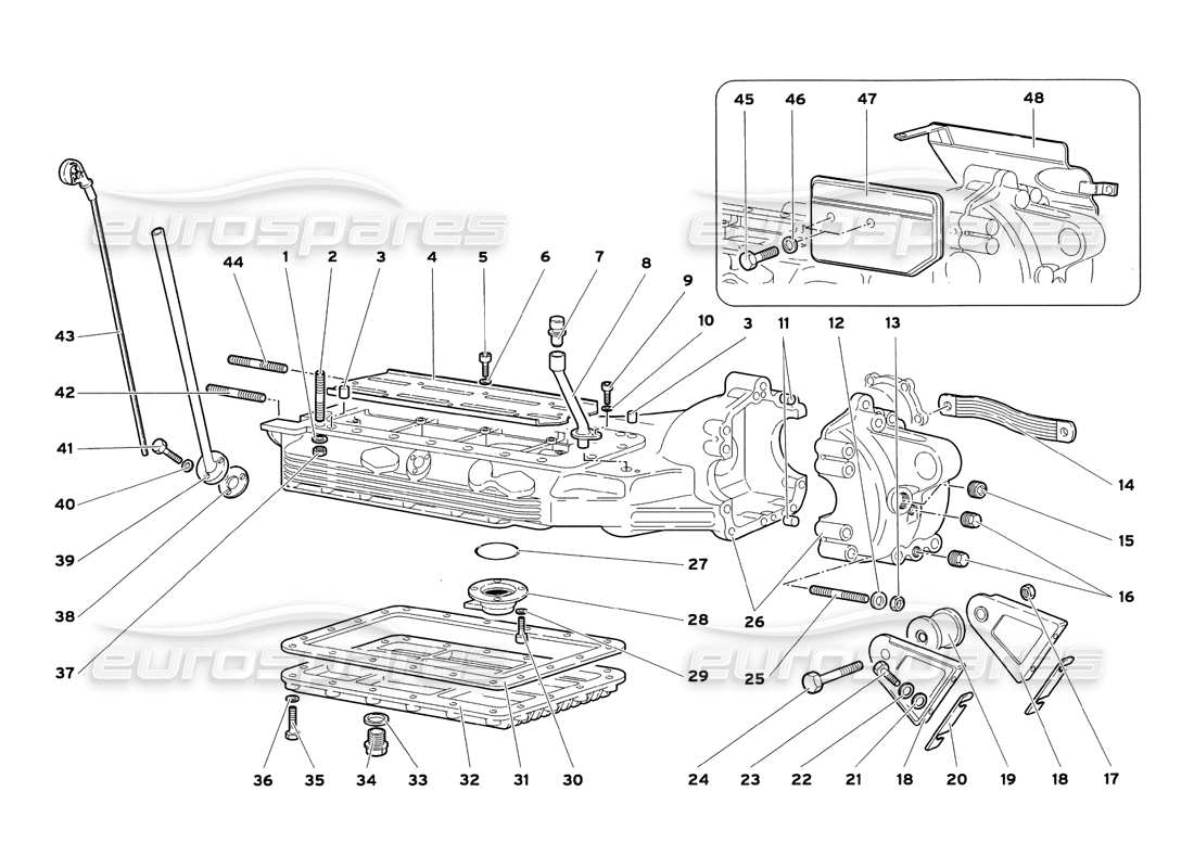 lamborghini diablo sv (1999) oil sump parts diagram